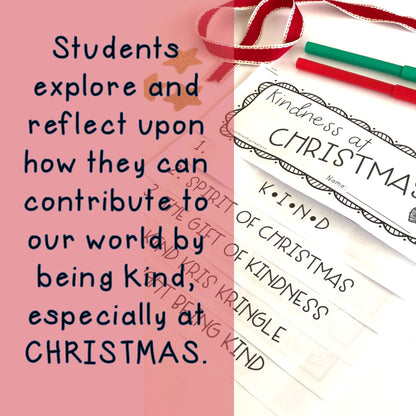 Christmas Kindness Flipbook | Grades 3-6 (End of Year)