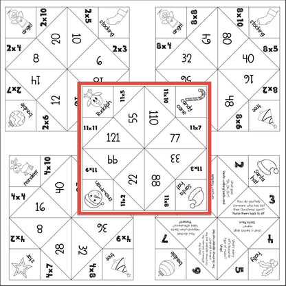 Christmas Times Table Fluency | December Math 3rd Grade 4th Grade