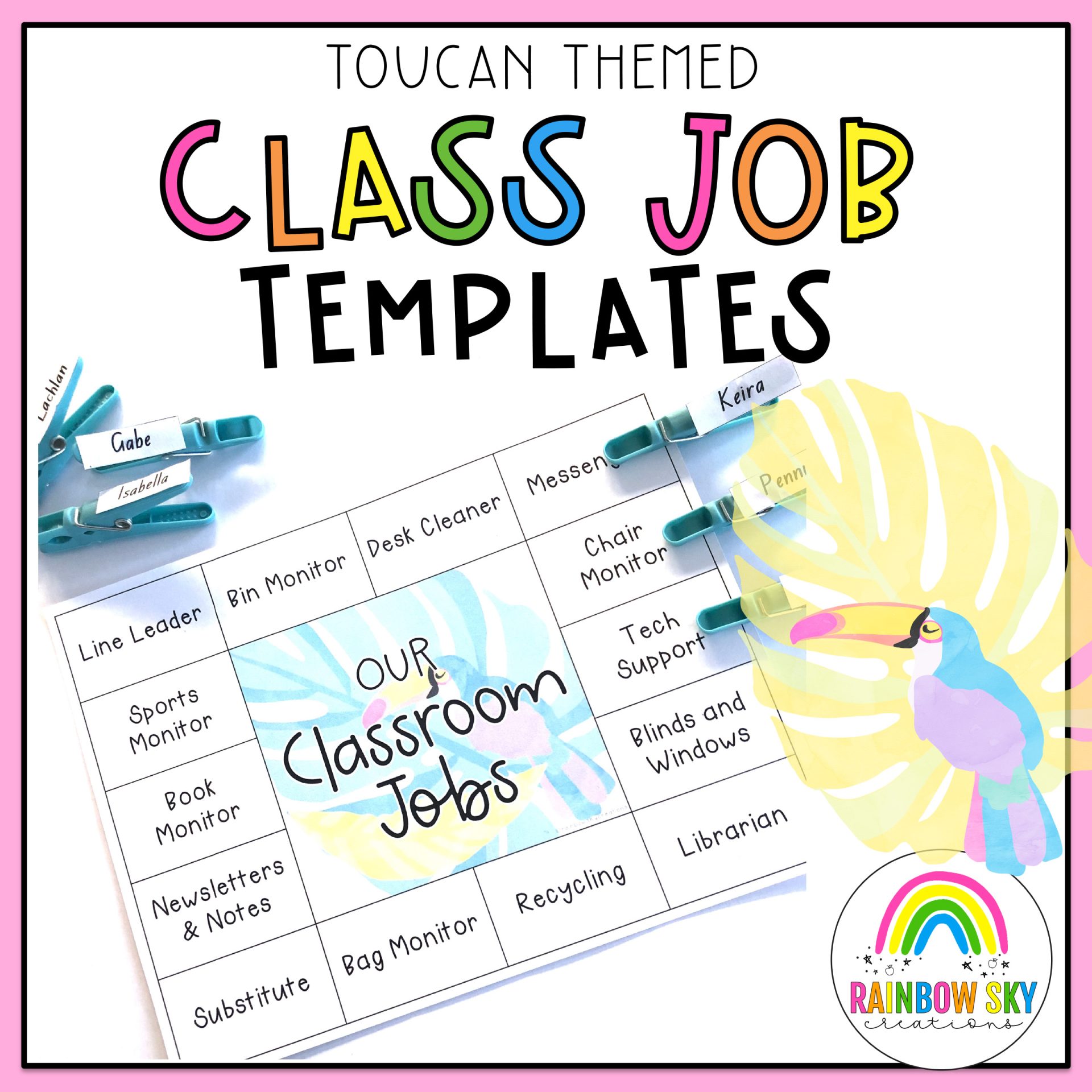 Classroom Job Templates / Simple Classroom Jobs [Toucan theme]