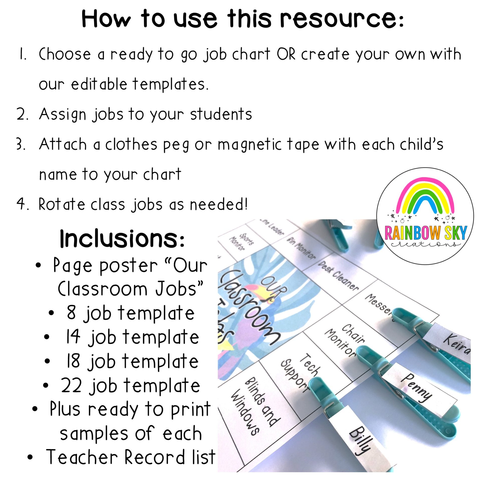 Classroom Job Templates / Simple Classroom Jobs [Toucan theme]