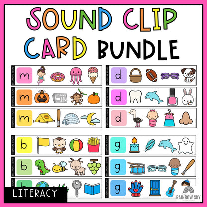 Phonics Clip Cards | Identifying Sound | Reading Centres