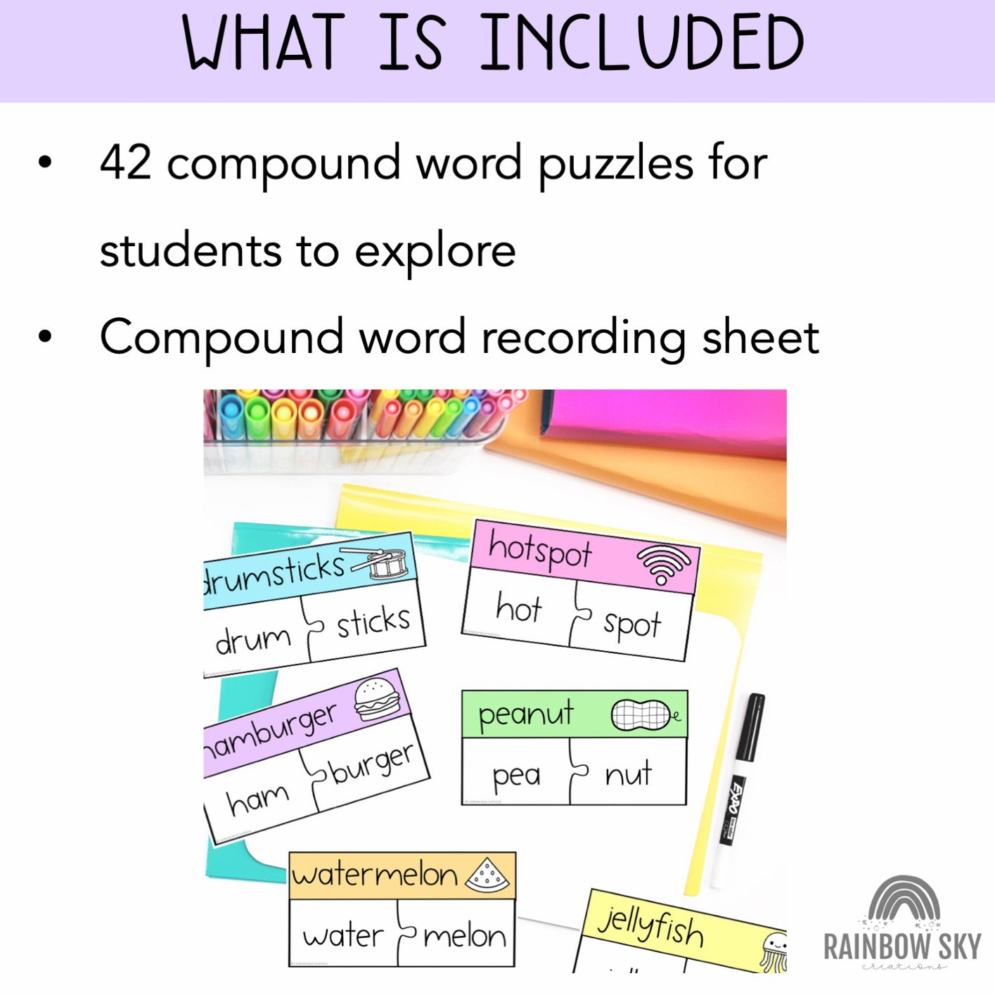 Compound Word Puzzles | Compound Spelling Activity