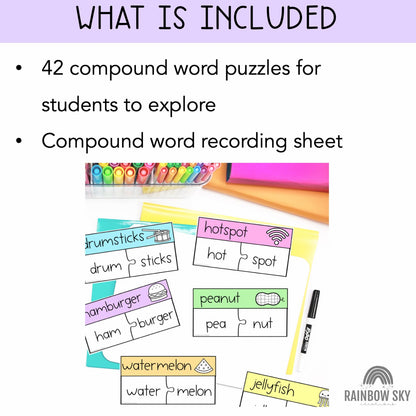 Compound Word Puzzles | Compound Spelling Activity