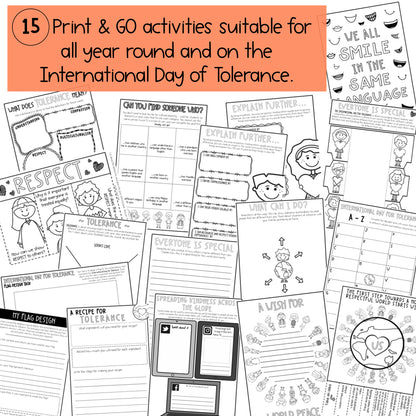 Tolerance & Diversity Activities | International Day for Tolerance SEL | Yr 3-4