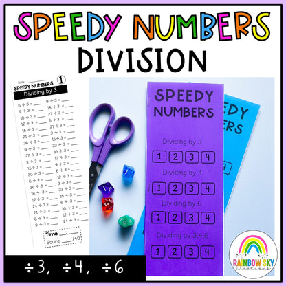 Division Speed Test Booklet | Dividing by 3, 4, 6