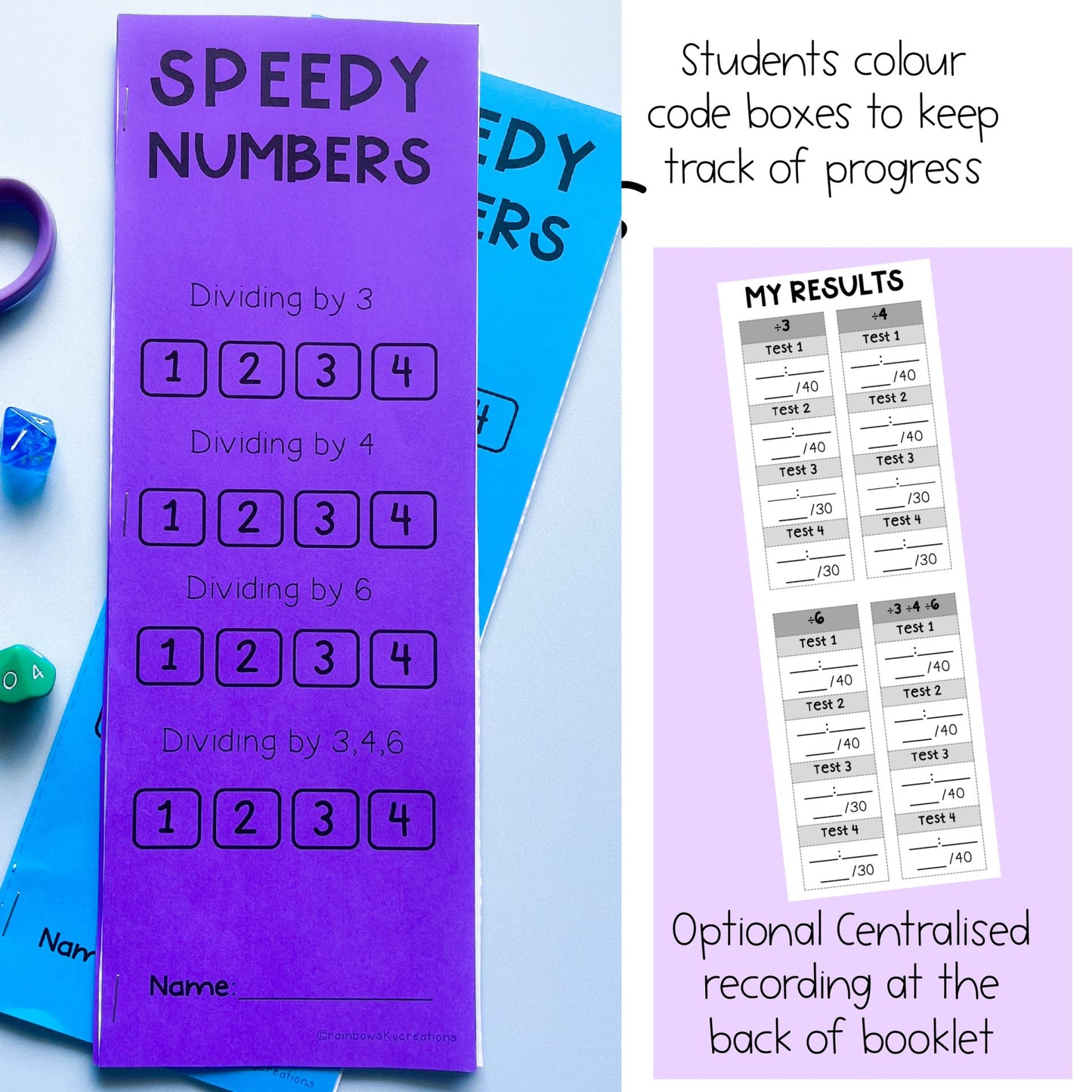 Division Speed Test Booklet | Dividing by 3, 4, 6