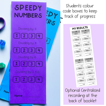 Division Speed Test Booklet | Dividing by 3, 4, 6