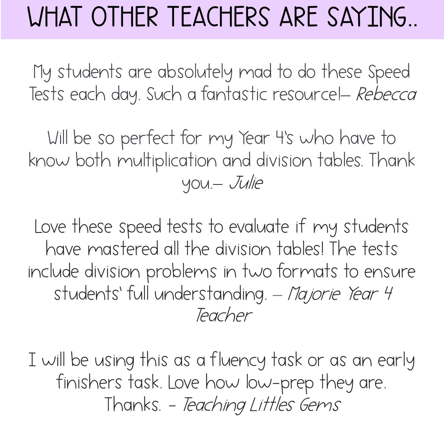 Division Speed Test Booklet | Dividing by 3, 4, 6