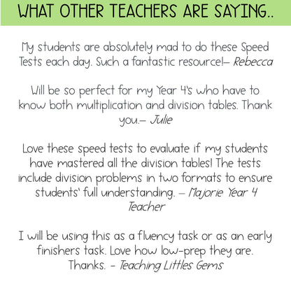 Division Speedy Number Booklet | Dividing by 2, 5, 10