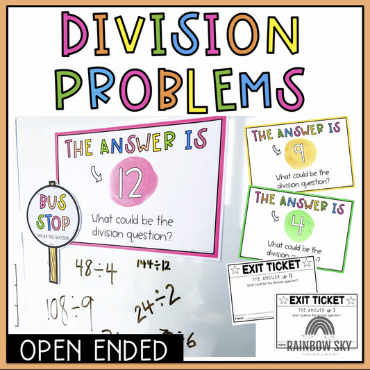 Division Open Ended Problems | Division Fact Math Centers