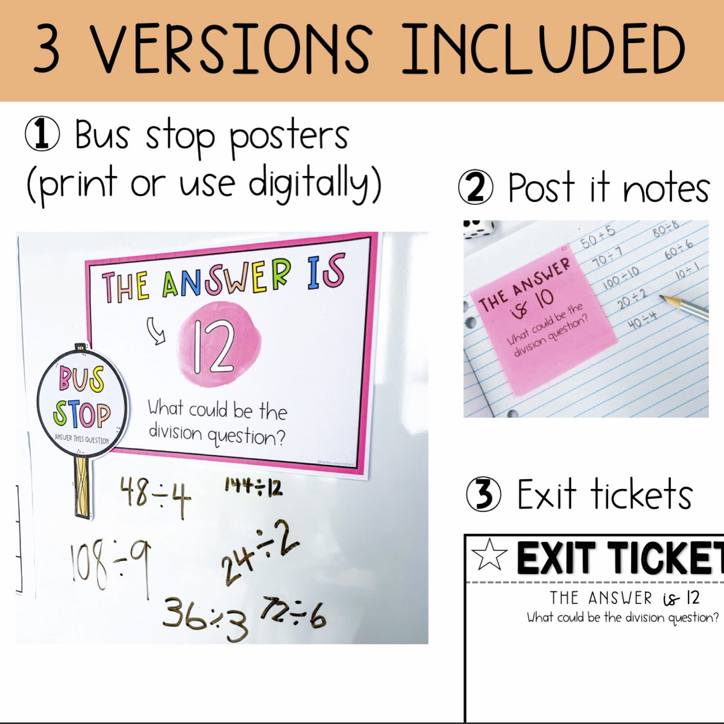 Division Open Ended Problems | Division Fact Math Centers