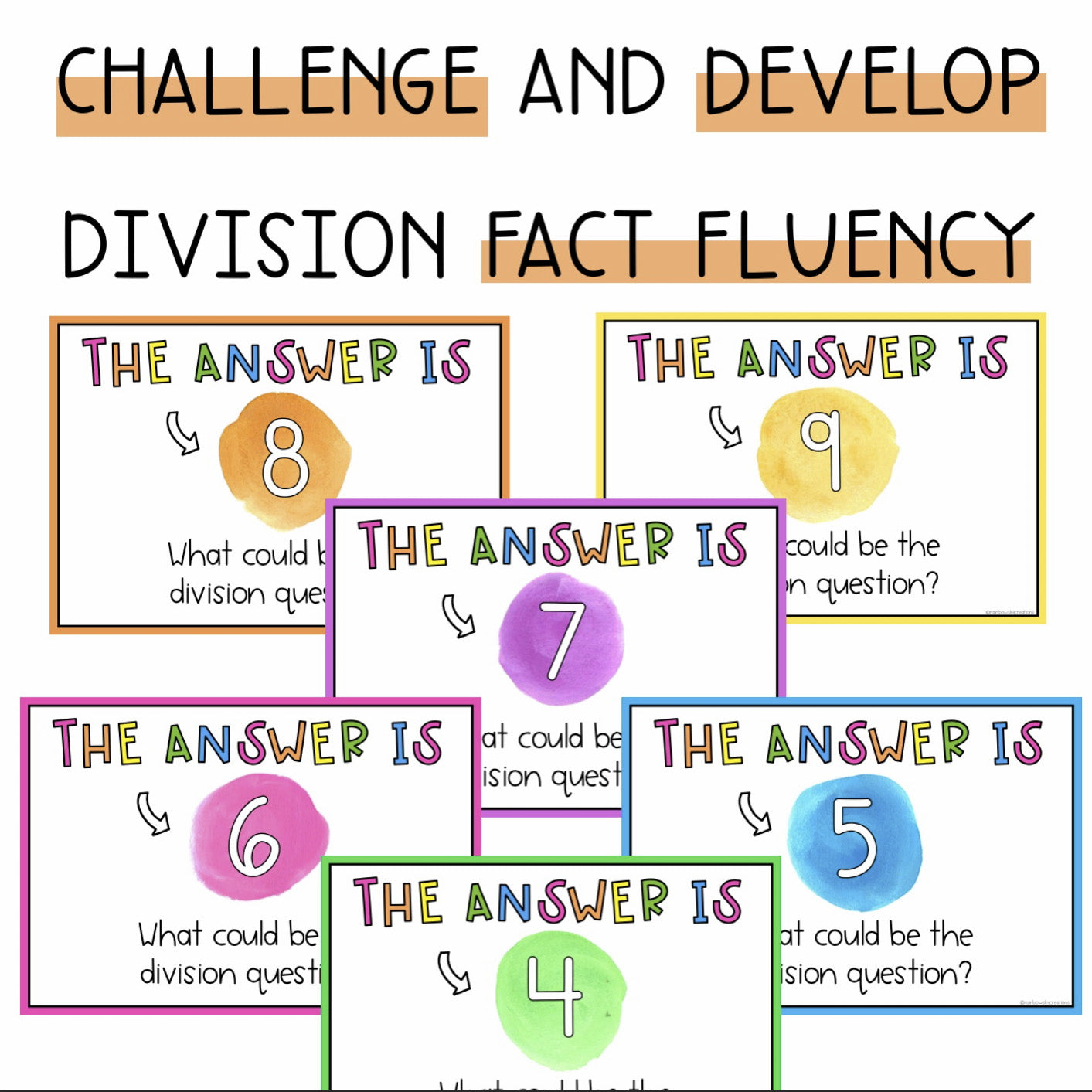 Division Open Ended Problems | Division Fact Math Centers