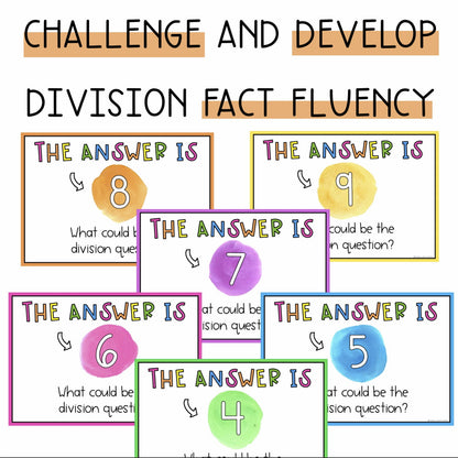 Division Open Ended Problems | Division Fact Math Centers