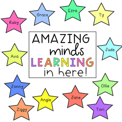 Editable Door Displays | Awesome Learners Door Sign | Rainbow Theme