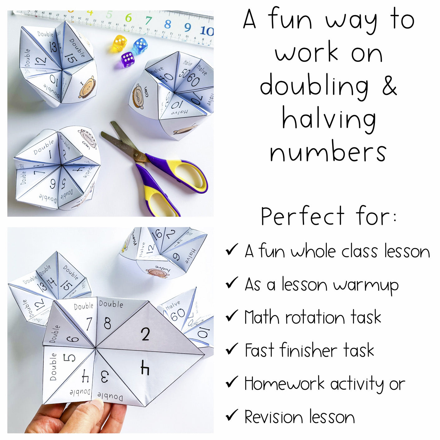 Doubles and Halves Chatterboxes | Doubling Maths Centres