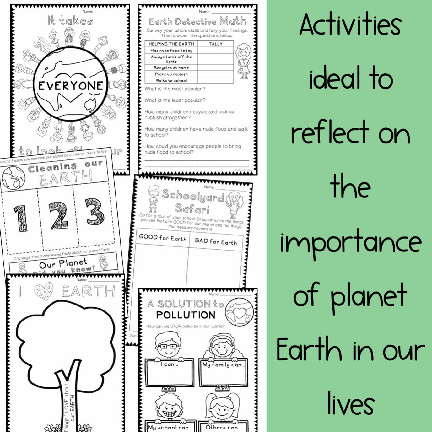 EARTH DAY Pack | Years 1-2 { PAPER & DIGITAL VERSION} Distance Learning