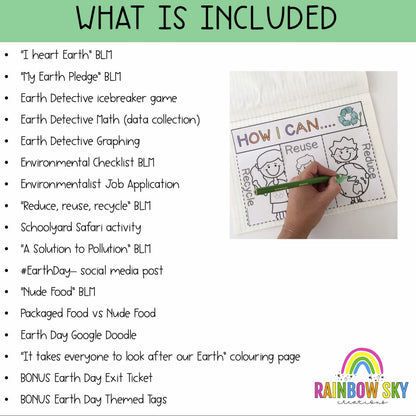 EARTH DAY Pack | Years 1-2 { PAPER & DIGITAL VERSION} Distance Learning