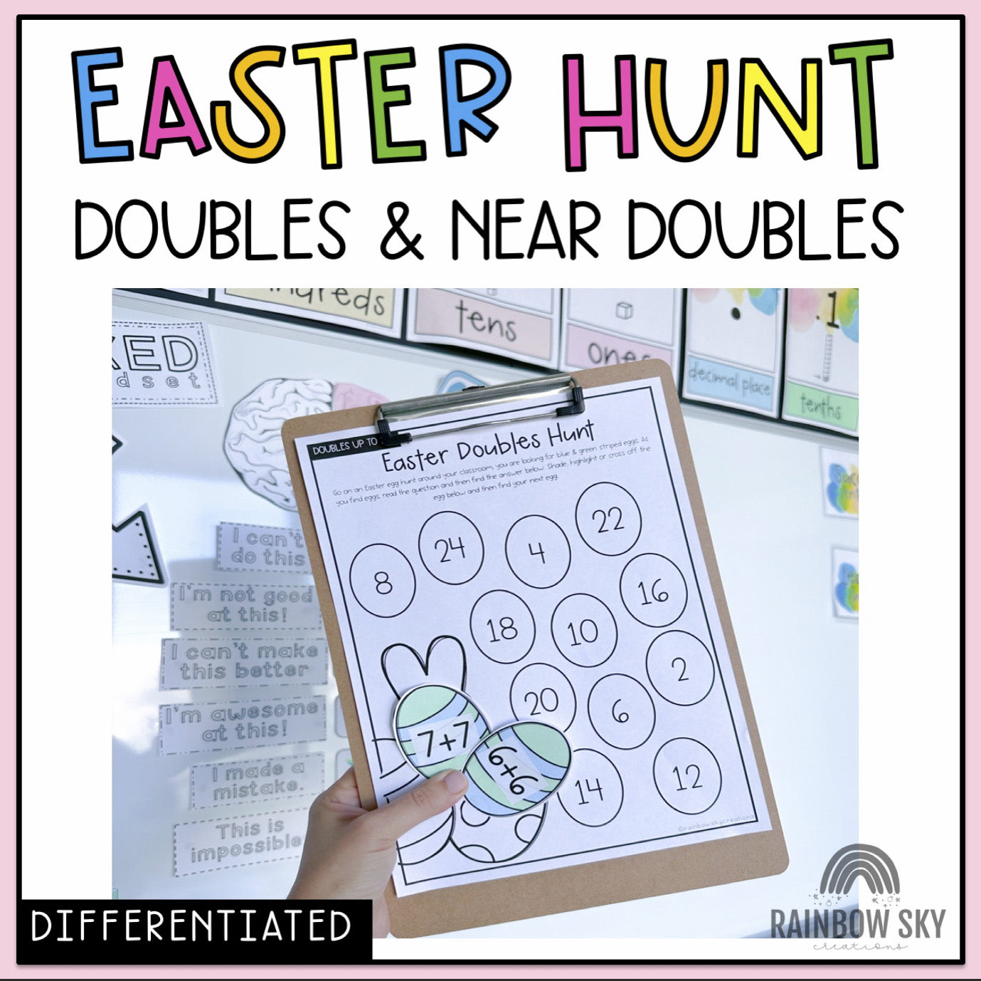 Doubles and Near Doubles Easter Egg Hunt | Easter Addition and Subtraction