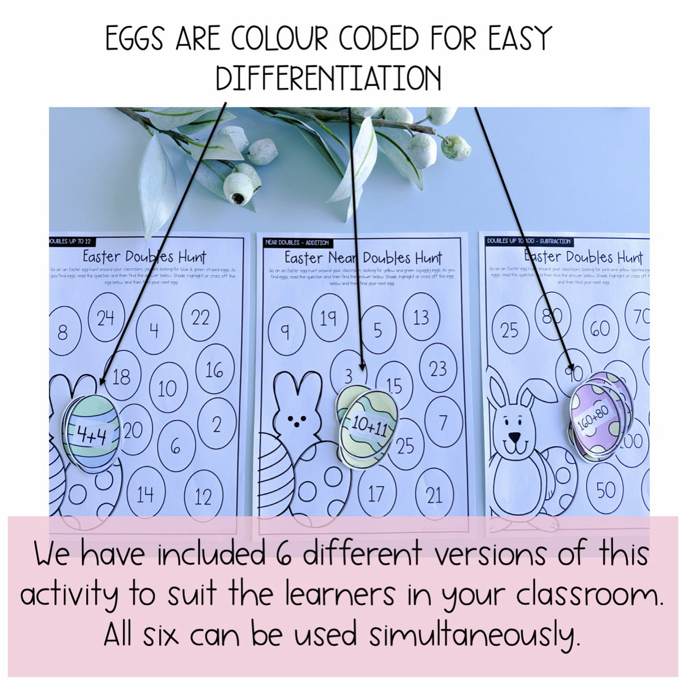 Doubles and Near Doubles Easter Egg Hunt | Easter Addition and Subtraction