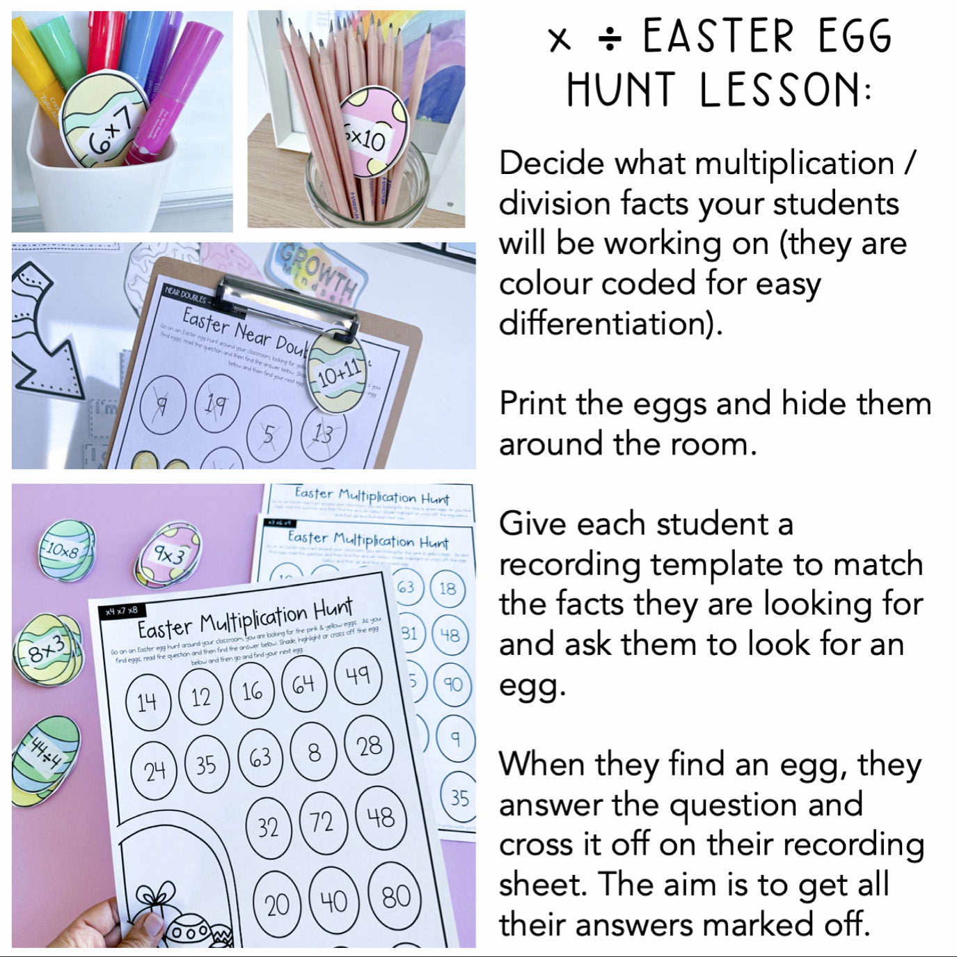 Easter Multiplication & Division Egg Hunt | Easter Math Lesson