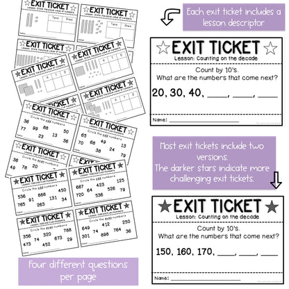 Math Exit Tickets | Math Exit Slips | Math Number Sense Assessment | Grade 1