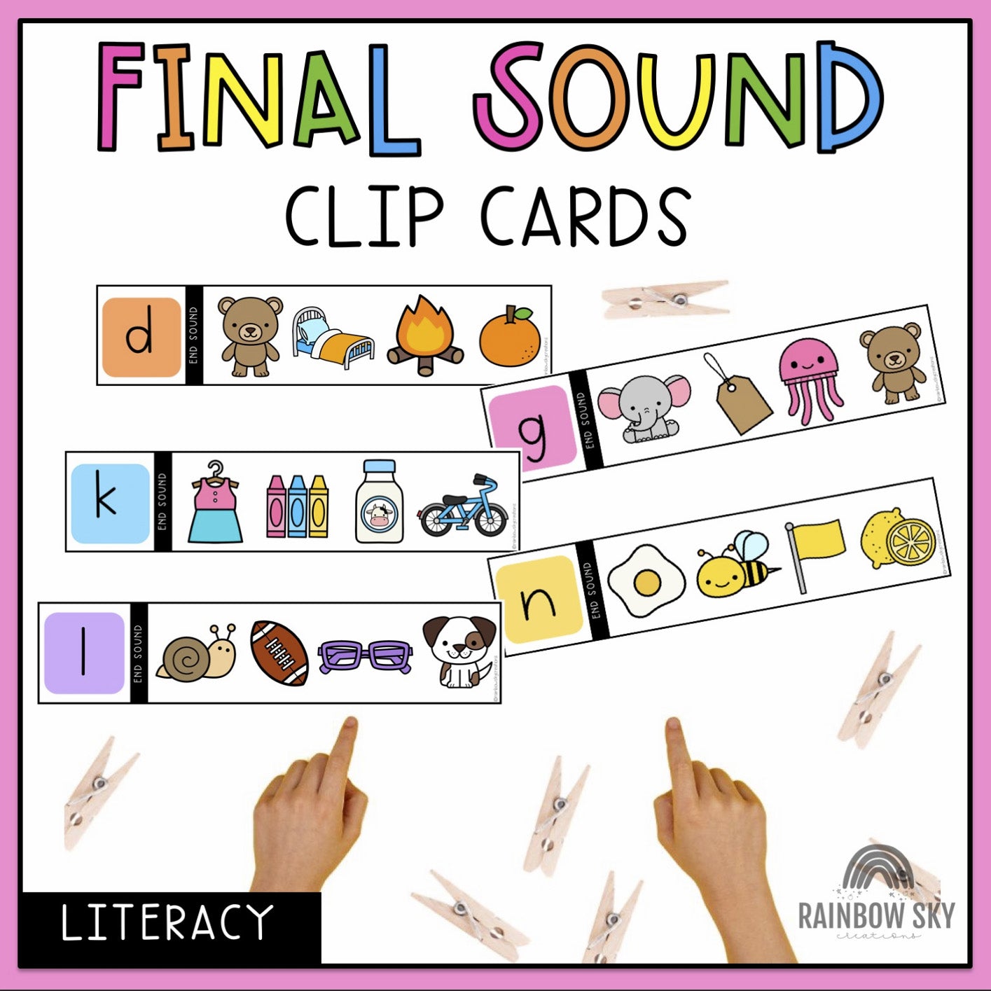 Final Soundp Final Sound Activity - End Sound Phonics Game – Rainbow Sky Creations AU