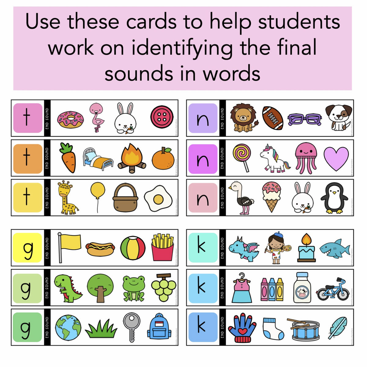 Final Sound Activity - End Sound Phonics Game – Rainbow Sky Creations AU