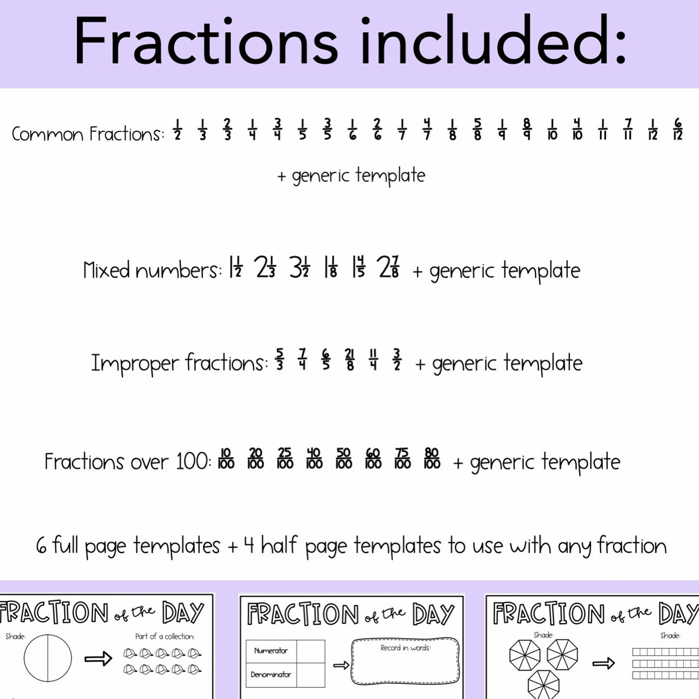 Fraction of the Day | Common fractions, improper fractions, mixed numbers