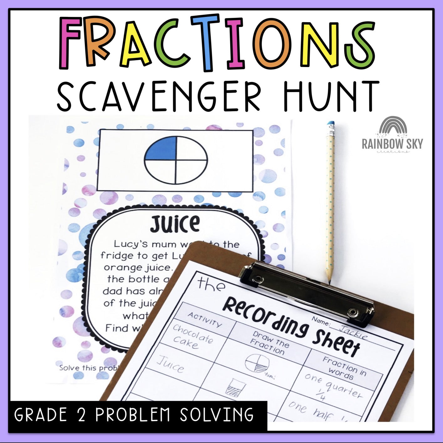 Fractions Problem Solving Investigation | Scavenger Hunt | Grade 2