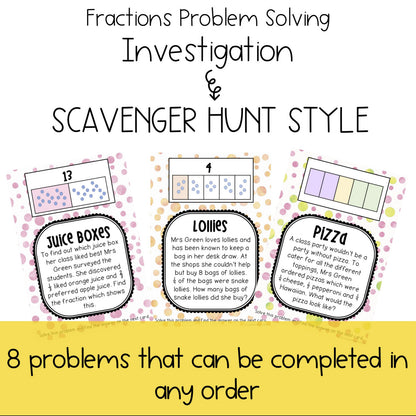 Fractions Investigation | Scavenger Hunt | Grade 3