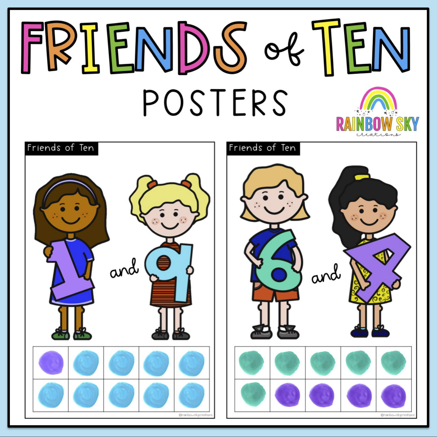 Friends of 10 Posters | Number Bonds Bulletin Board