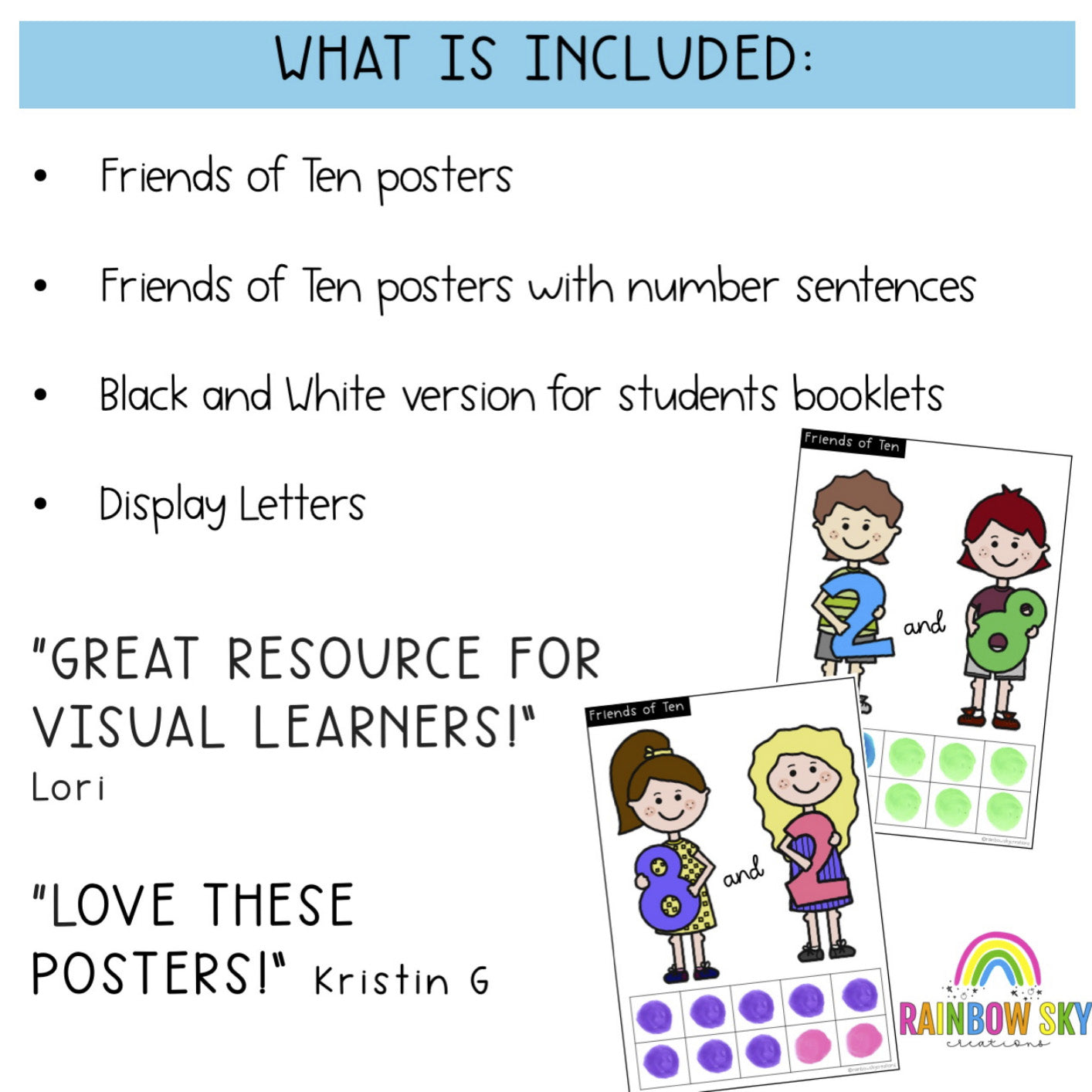 Friends of 10 Posters | Number Bonds Bulletin Board