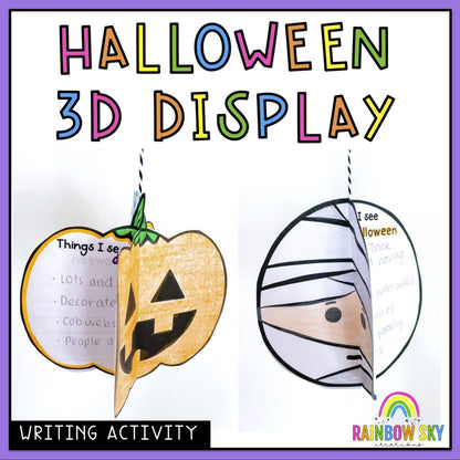 Halloween 3D Craft | Halloween Writing and Reflection Activity