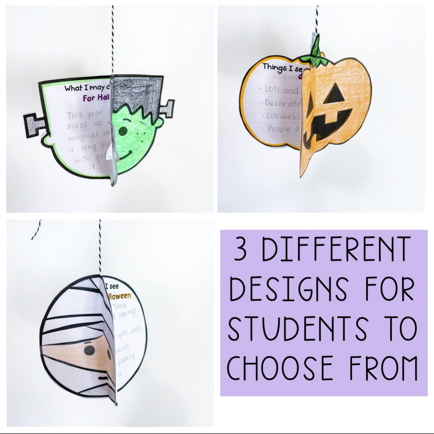 Halloween 3D Craft | Halloween Writing and Reflection Activity