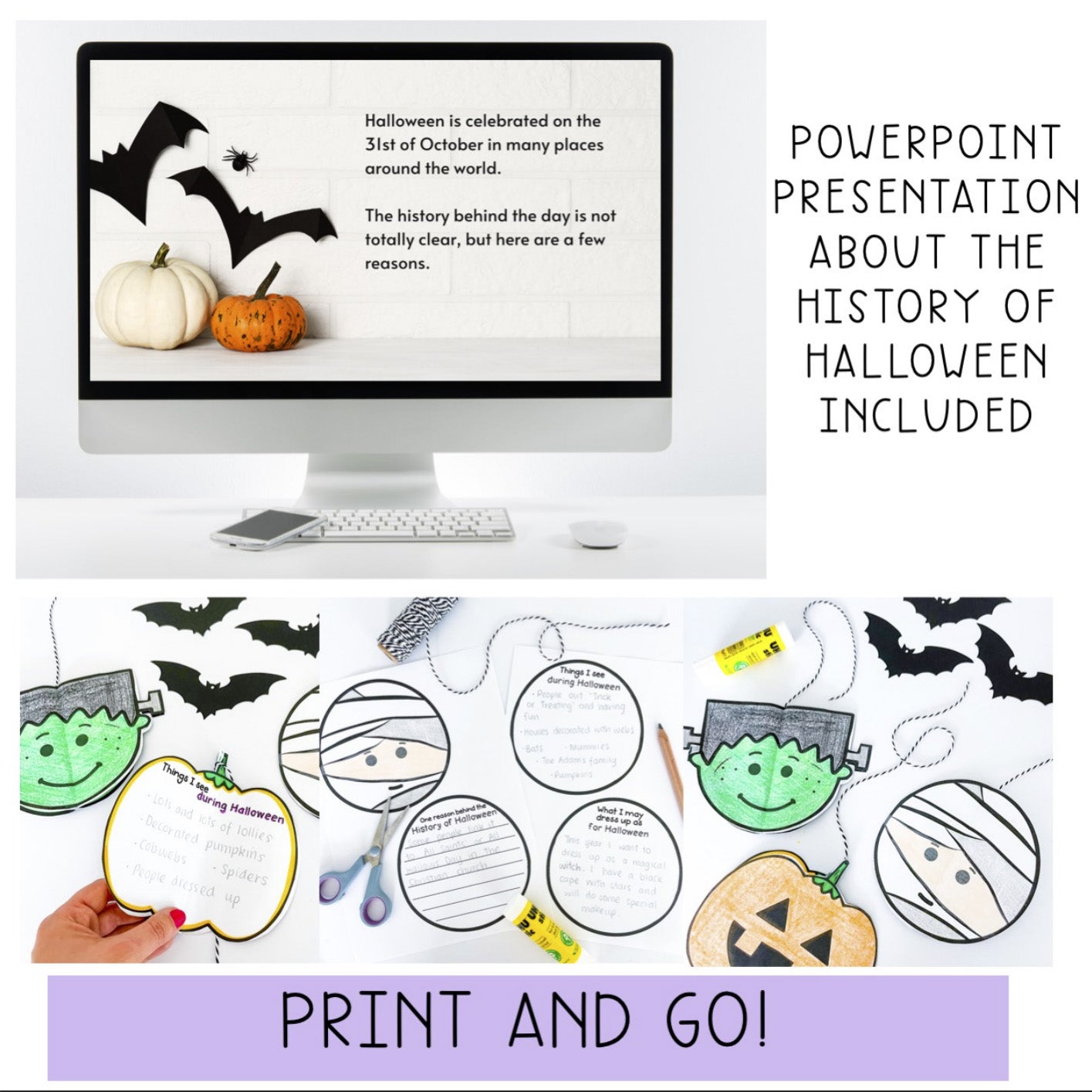 Halloween 3D Craft | Halloween Writing and Reflection Activity