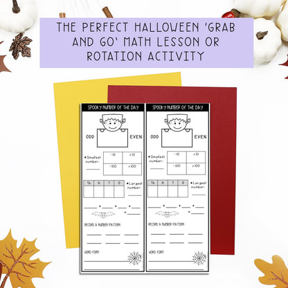 Halloween Number of the Day Templates [Number Sense up to 5 digit numbers]