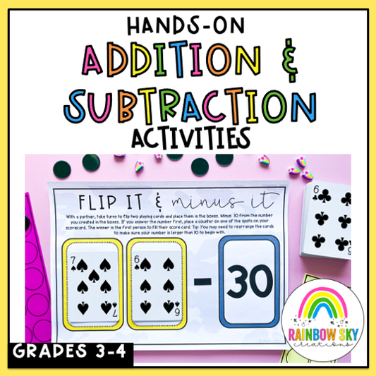 Hands-On Math Activities & Games | Addition & Subtraction | Grades 3-4