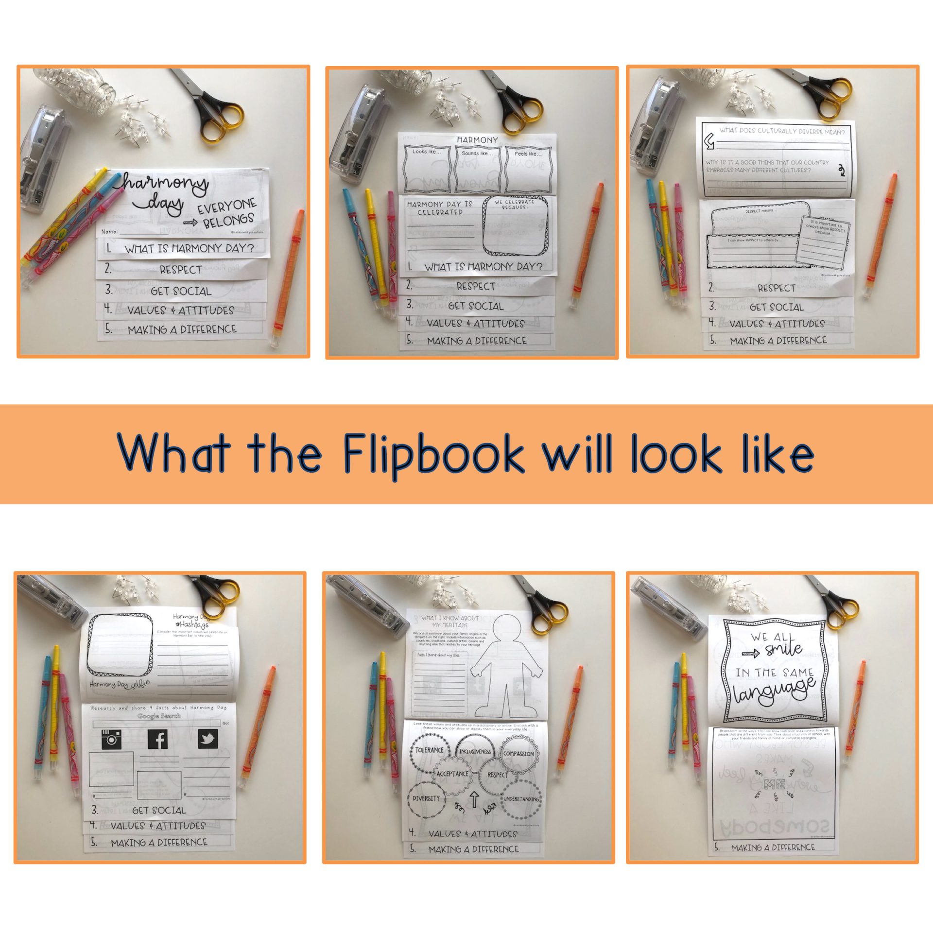 Harmony Day/Harmony Week Flipbook | Grade 3-6 Australia