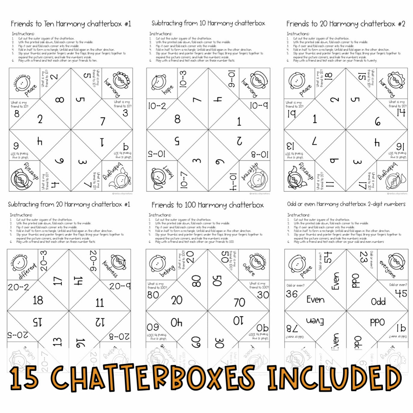 Harmony Week Math Chatterboxes | Year 1 Year 2 Maths Centres