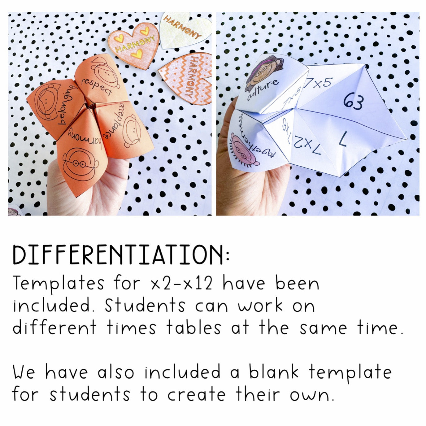 Harmony Week Times Table Chatterboxes | Year 3 Year 4 Maths