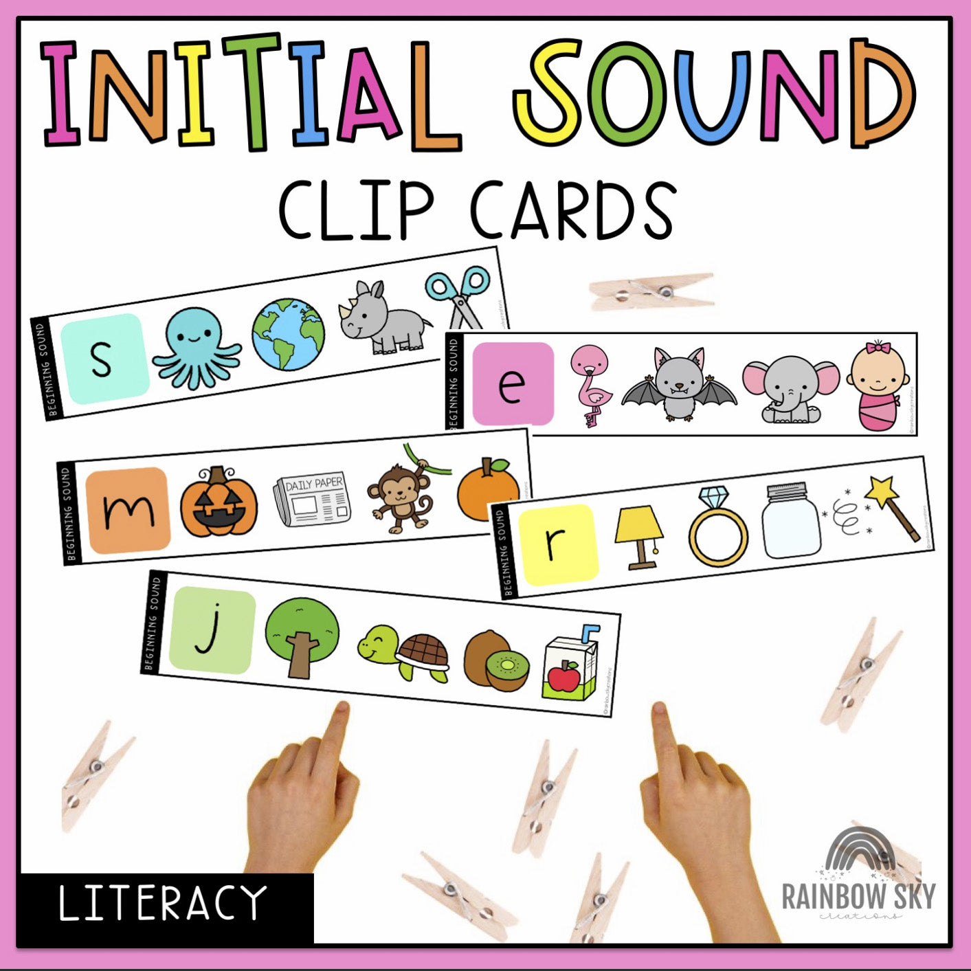Initial Sound Activity - Beginning Sound Phonics Game – Rainbow Sky ...