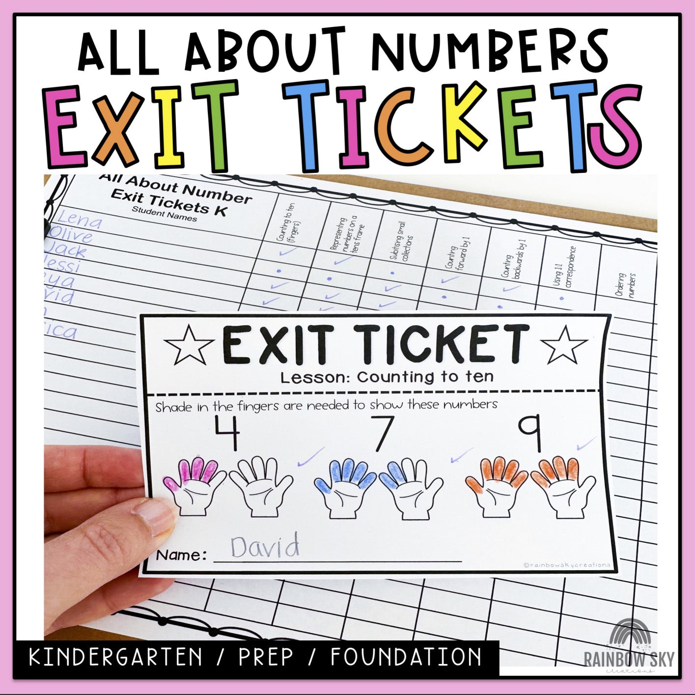 Kindergarten Number Exit Tickets | Math Exit Slips | Assessment