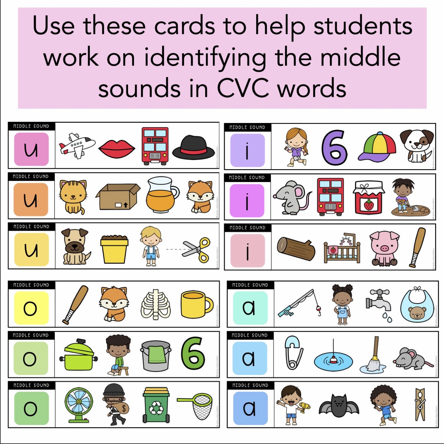 Middle Sound Activity / Middle Sound Phonics Game