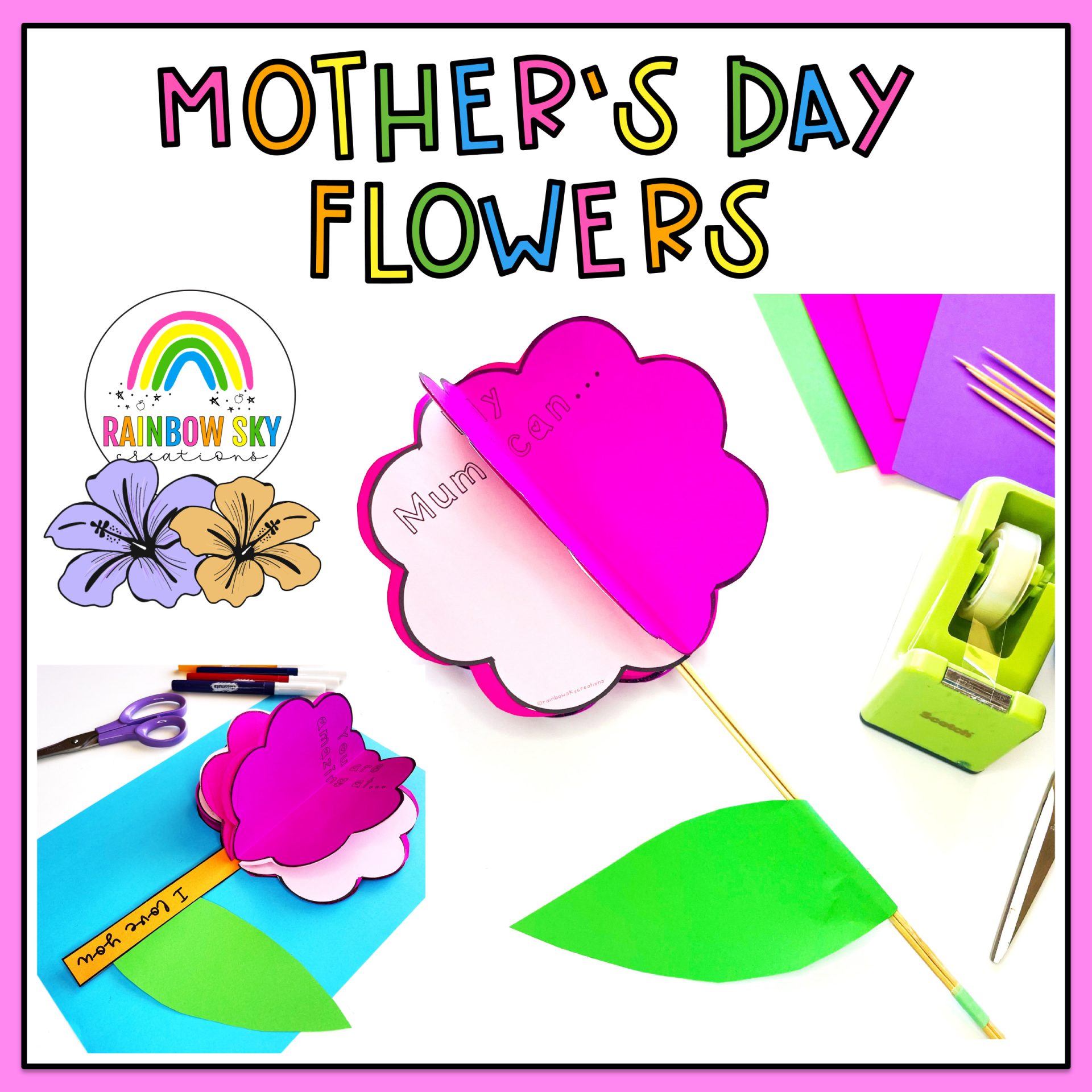 Mother's Day 3D Flowers | Craft Activity | Gift for Mum / Mom