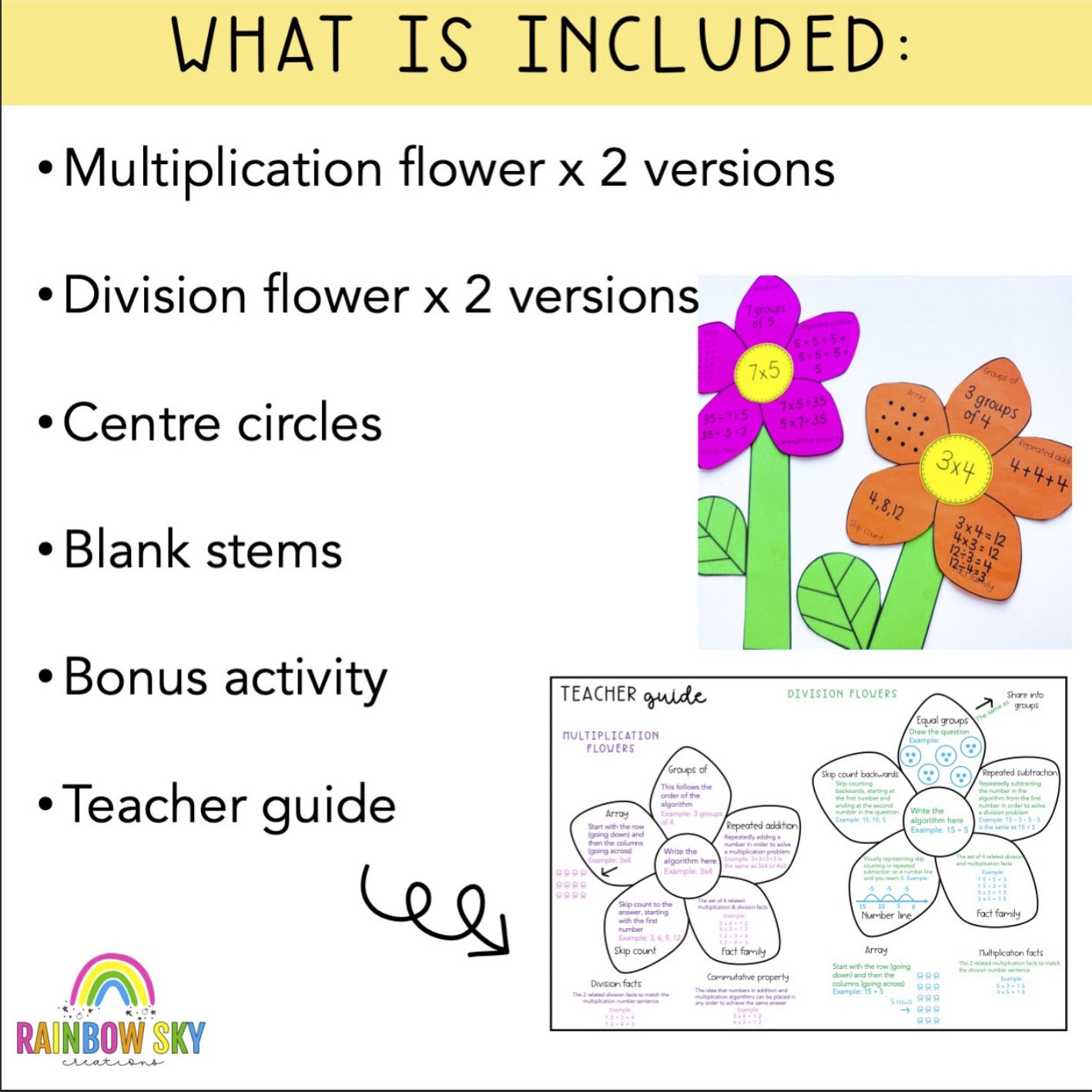 Representing Multiplication and Division Flowers | Math Center