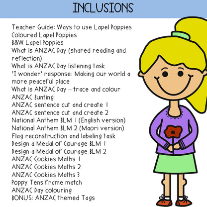 NZ ANZAC Day Pack | Year 1 [New Zealand Anzac Day Activities]