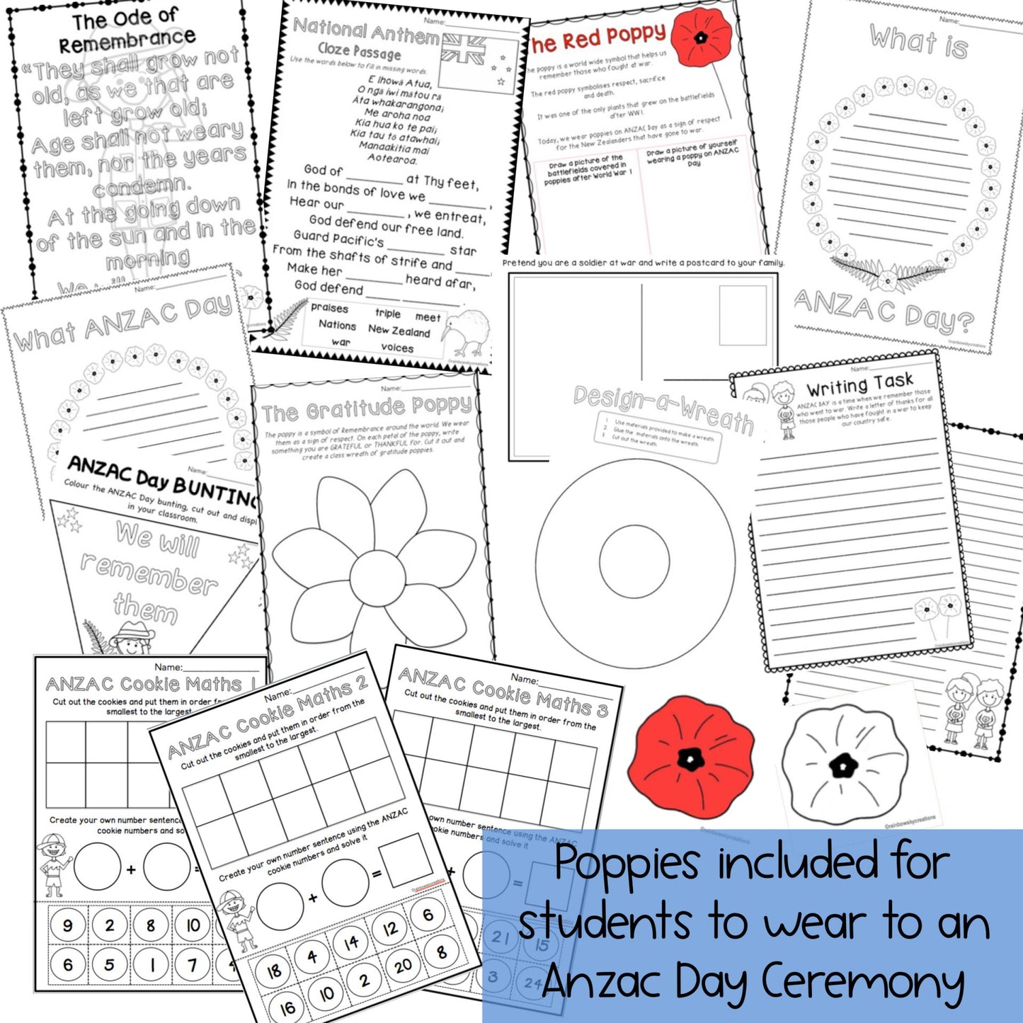 NZ ANZAC Day Pack | Year 2-3 [New Zealand Anzac Day Activities]