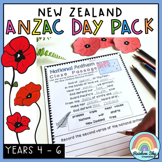 NZ ANZAC Day Pack | Years 4-6 [New Zealand Anzac Day Activities]