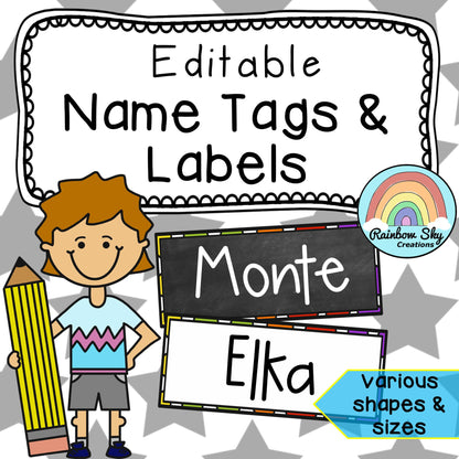 Editable Name Tags | Editable Labels