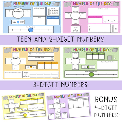 Daily Number Slides/ Daily 2-digit and 3-digit Number of the Day